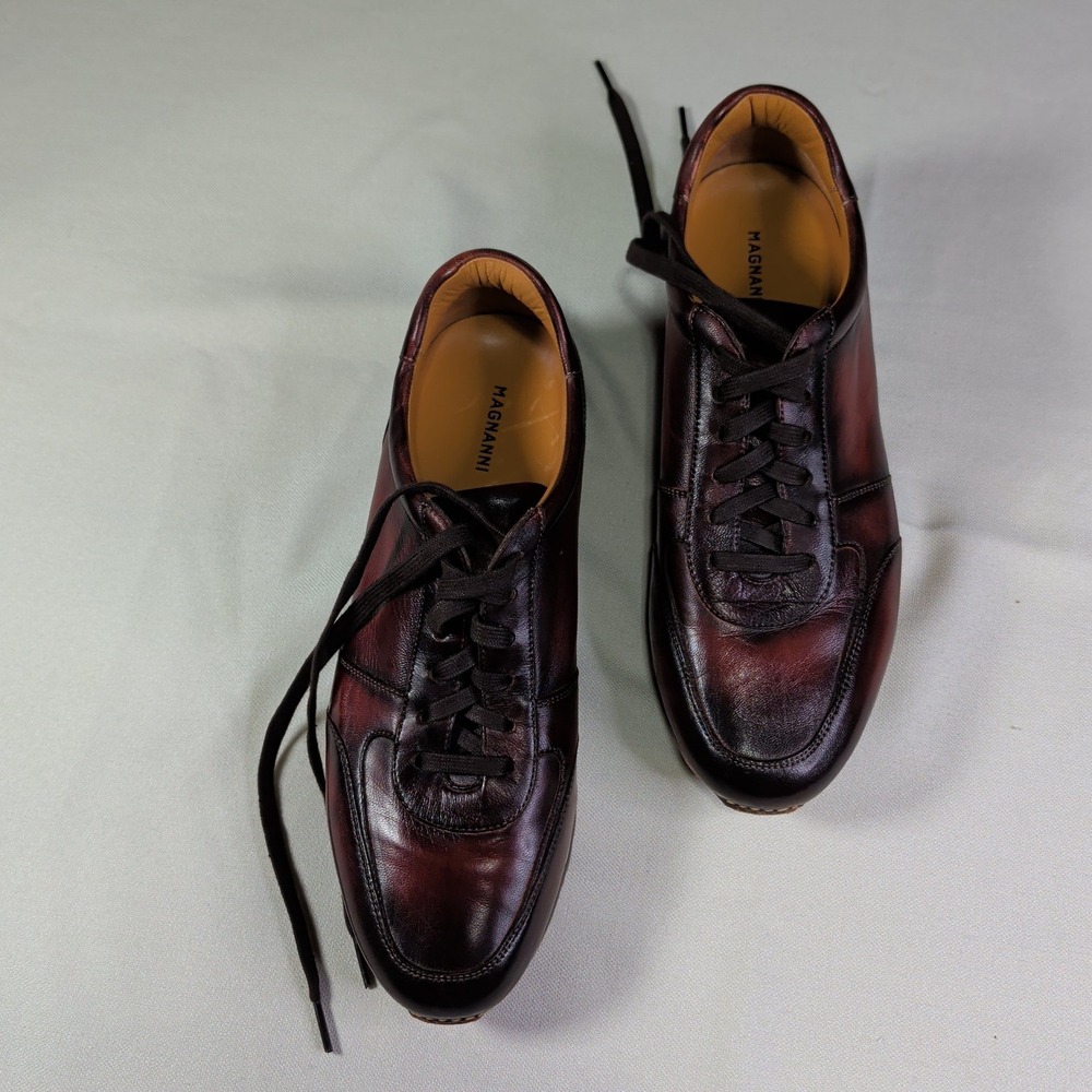 Magnanni Mens 22293 Burgundy Calfskin Leather Sneakers Made in Spain Size 12 M - Picture 3 of 10